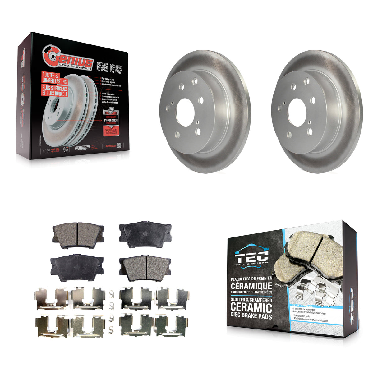Rear Coated Disc Brake Rotors And Ceramic Pads Kit For Toyota RAV4 Lexus HS250h KGT-101544