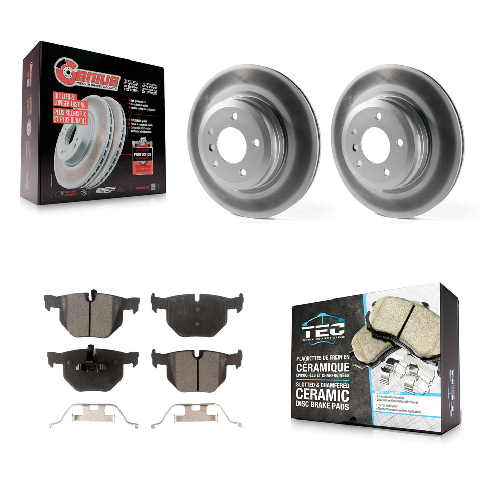 Rear Coat Brake Rotors Ceramic Pad Kit For BMW X1 335i xDrive 335xi 330i 330xi 335is 335d KGT-101545