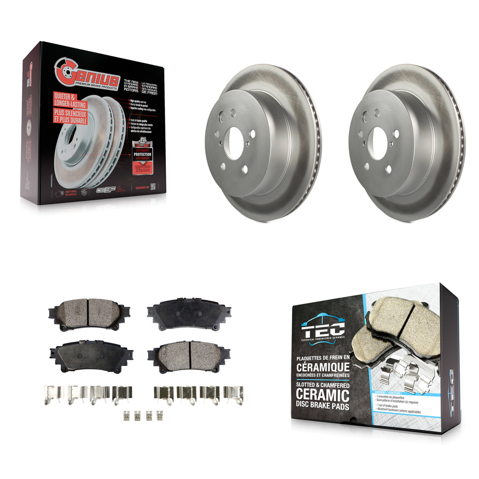 Rear Coated Disc Brake Rotors And Ceramic Pads Kit For Lexus IS350 IS250 KGT-101547