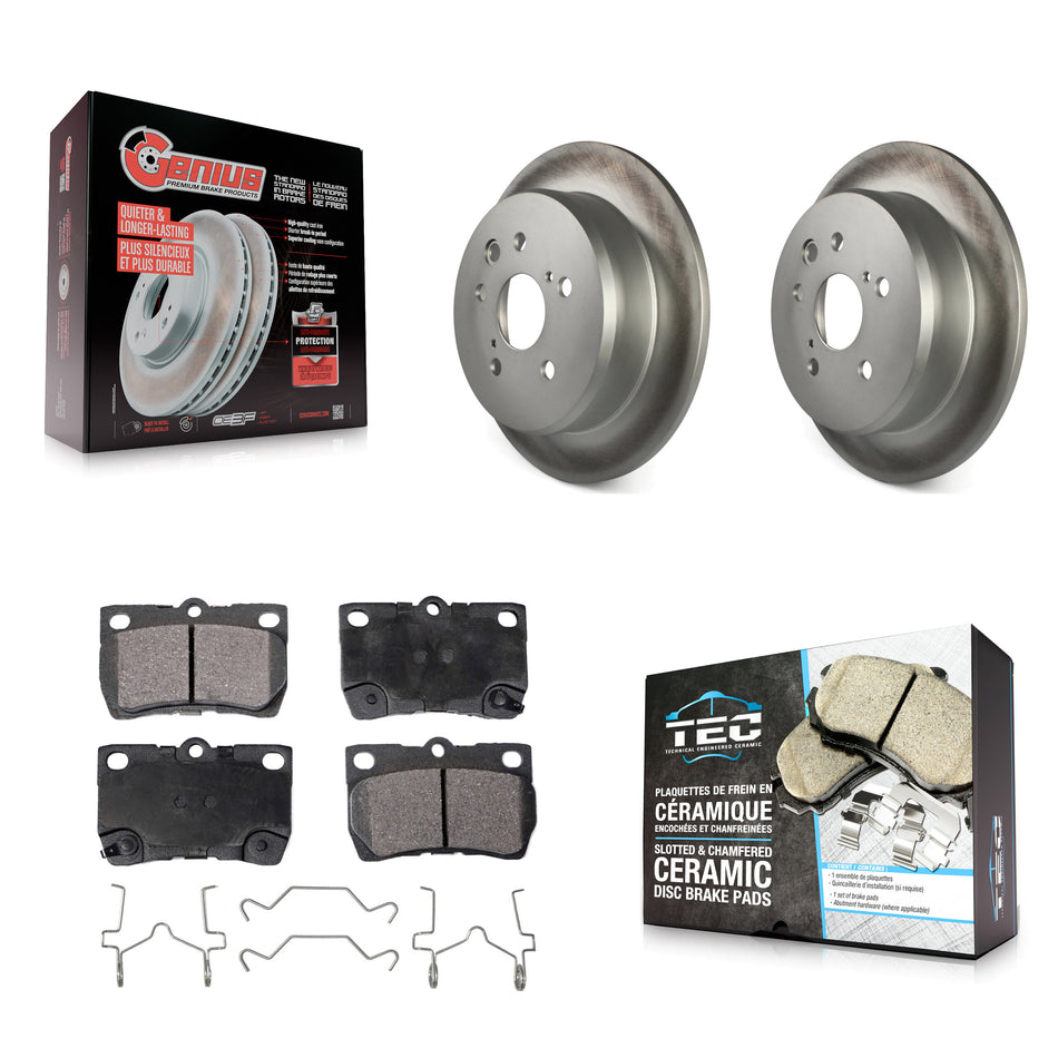 Rear Coated Disc Brake Rotors And Ceramic Pads Kit For Lexus IS250 KGT-101548