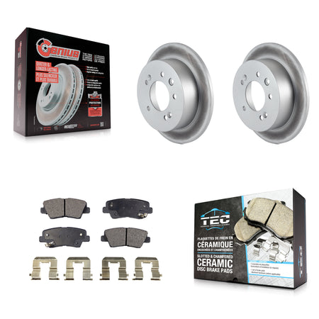 Rear Coated Disc Brake Rotor Ceramic Pad Kit For 2010 Hyundai Elantra Sedan From 03 23 10 KGT-101554