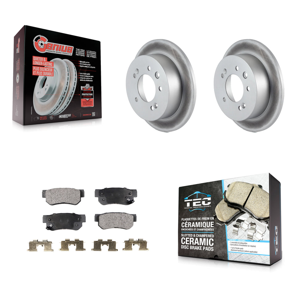 Rear Coated Disc Brake Rotors And Ceramic Pads Kit For Hyundai Elantra KGT-101555