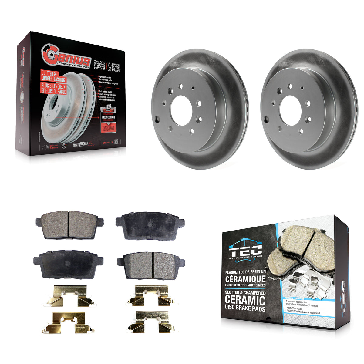 Rear Coated Disc Brake Rotors And Ceramic Pads Kit For Ford Edge Mazda CX-7 Lincoln MKX KGT-101557
