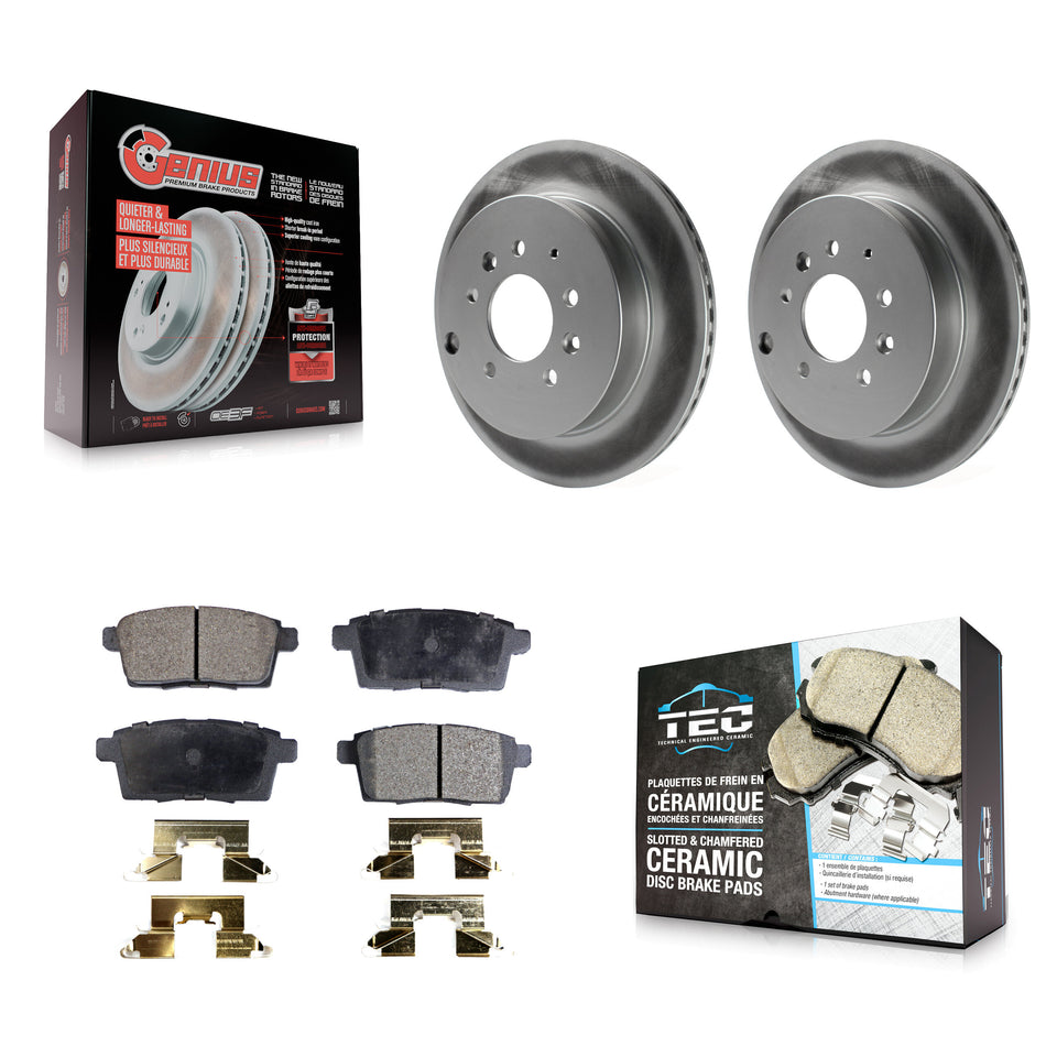Rear Coated Disc Brake Rotors And Ceramic Pads Kit For Ford Edge Mazda CX-7 Lincoln MKX KGT-101557