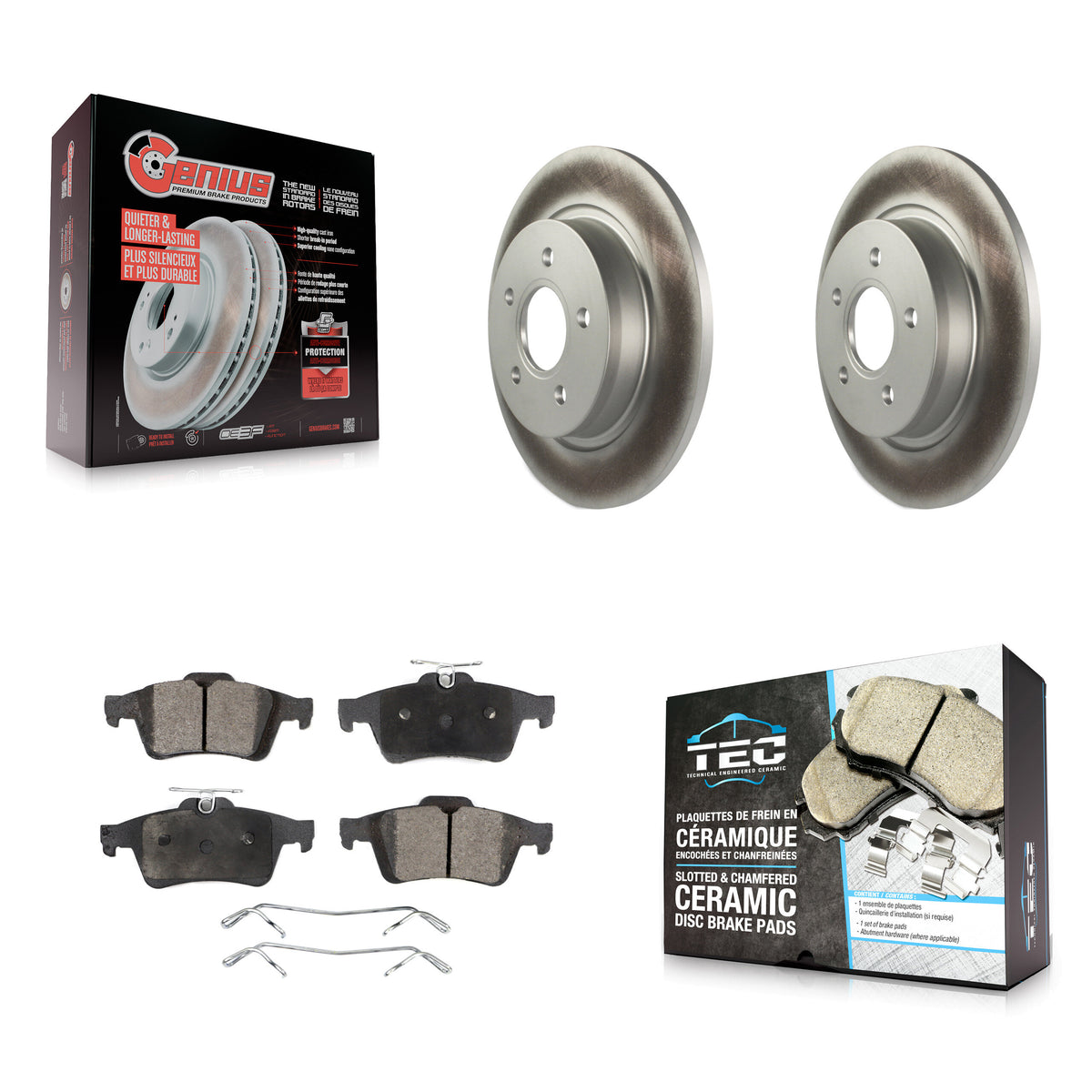 Rear Coated Disc Brake Rotors And Ceramic Pads Kit For Volvo S40 C30 V50 C70 KGT-101559