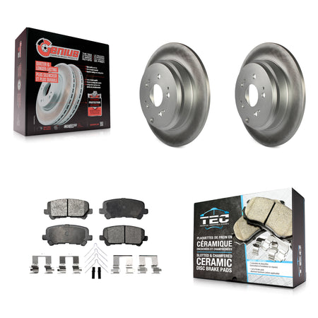 Rear Coated Disc Brake Rotors And Ceramic Pads Kit For Honda Odyssey Pilot Acura MDX ZDX KGT-101560
