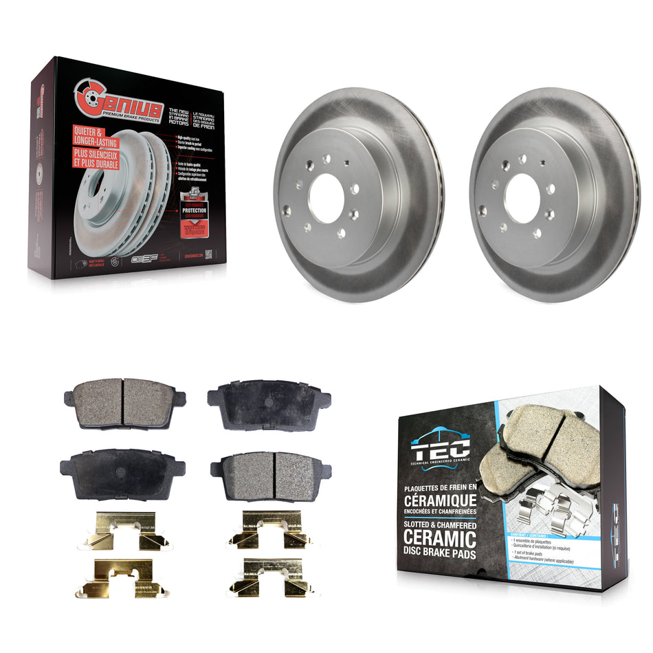 Rear Coated Disc Brake Rotors And Ceramic Pads Kit For 2007-2015 Mazda CX-9 KGT-101564