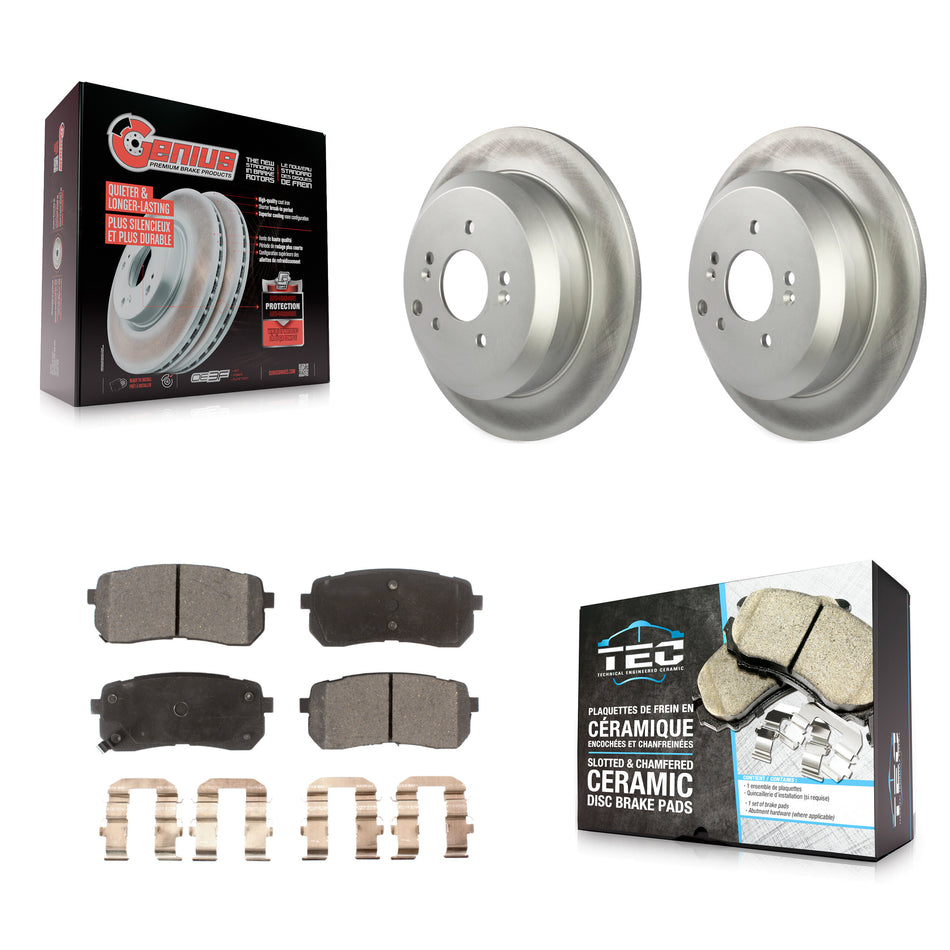 Rear Coated Disc Brake Rotors And Ceramic Pads Kit For 2007-2012 Hyundai Veracruz KGT-101570