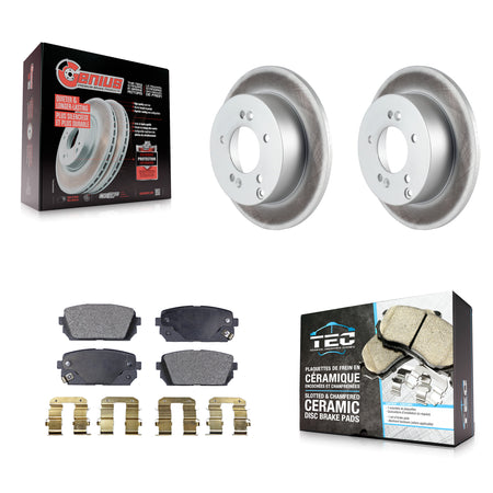 Rear Coated Disc Brake Rotors And Ceramic Pads Kit For 2007-2012 Kia Rondo KGT-101571