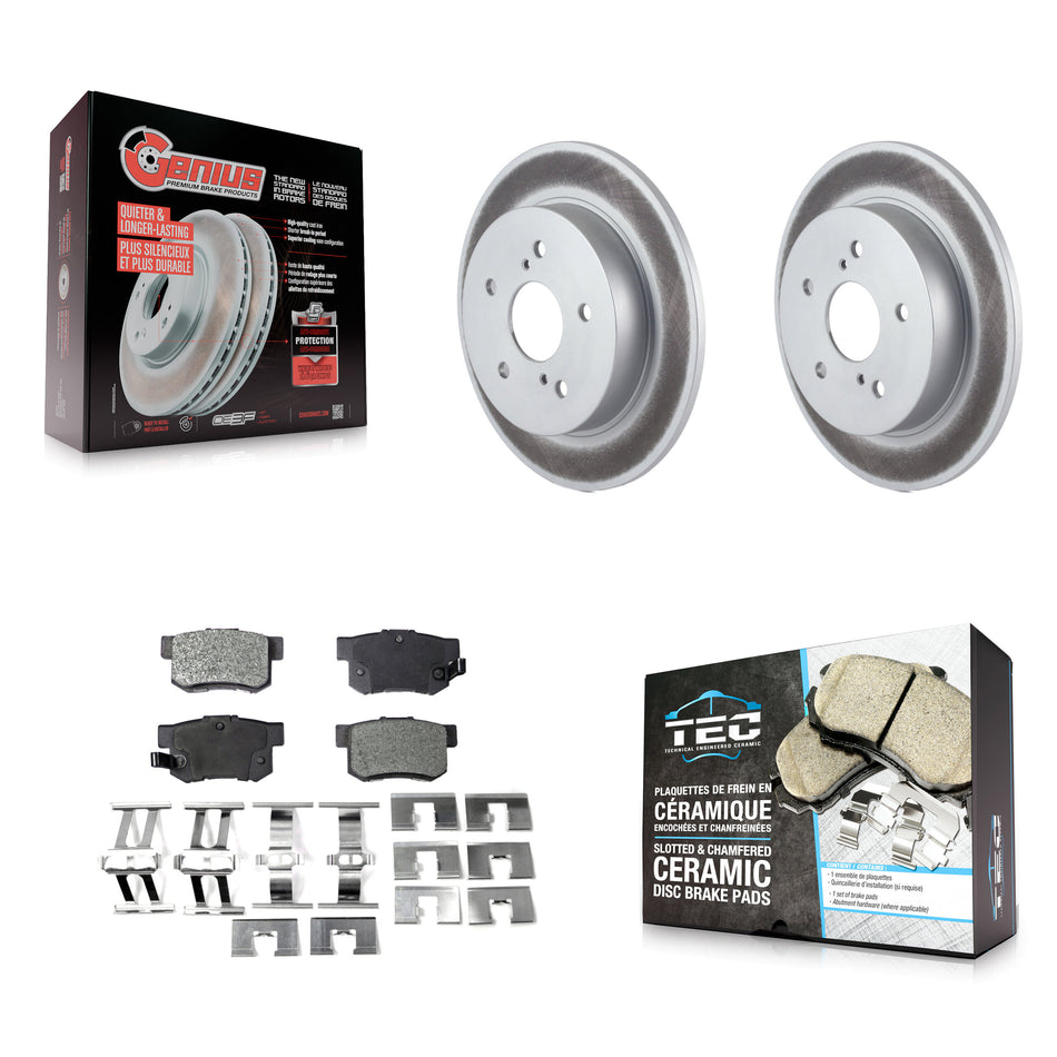 Rear Coated Disc Brake Rotors And Ceramic Pads Kit For Suzuki SX4 Crossover KGT-101576