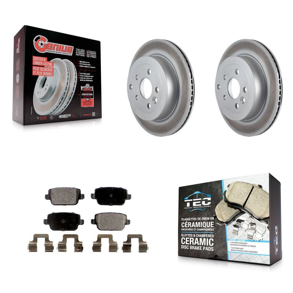 Rear Coated Disc Brake Rotors And Ceramic Pads Kit For 2008-2011 Land Rover LR2 KGT-101582