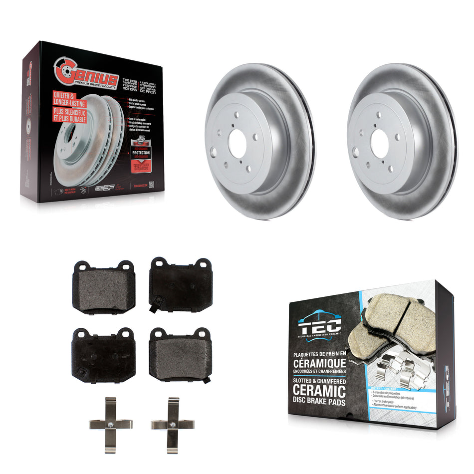 Rear Coated Disc Brake Rotors And Ceramic Pads Kit For Subaru Impreza WRX STI KGT-101587