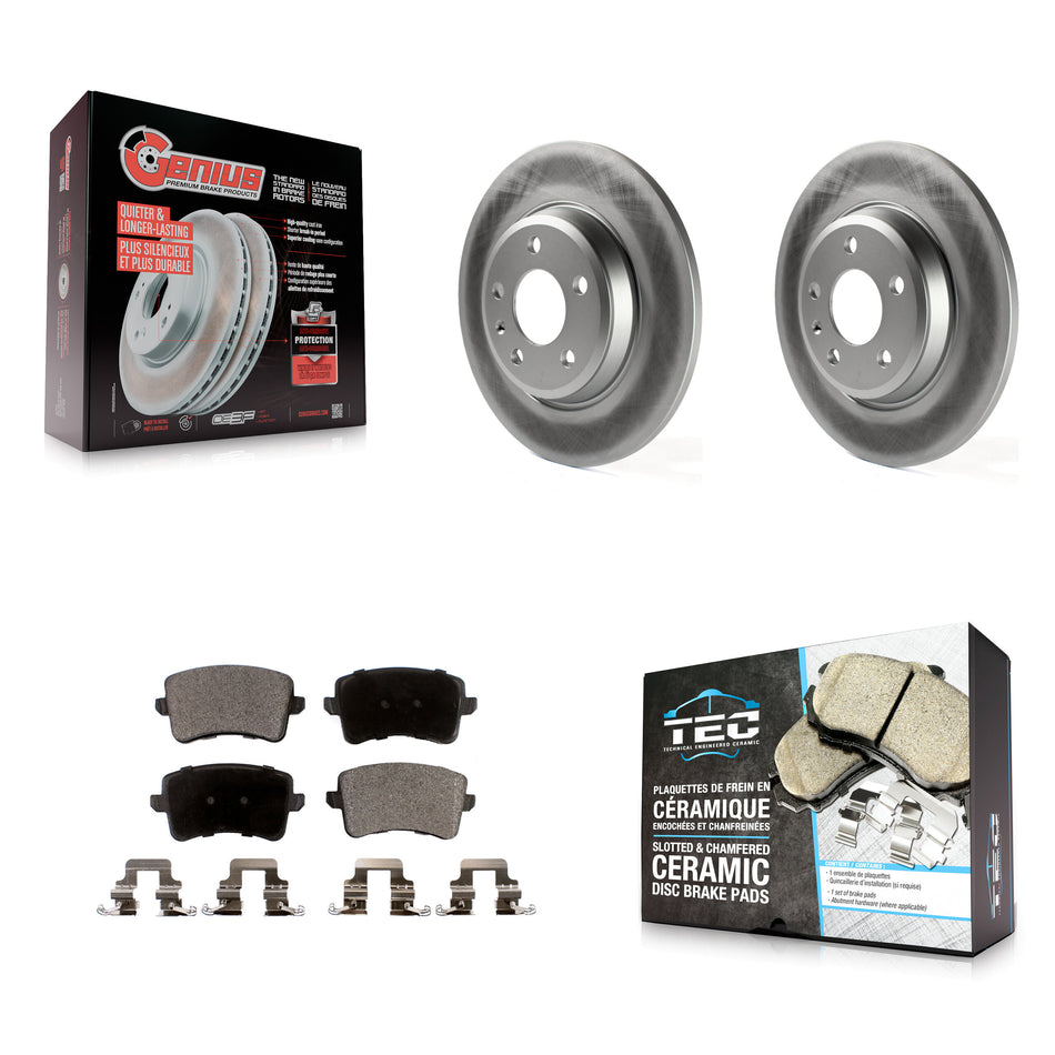 Rear Coated Disc Brake Rotors And Ceramic Pads Kit For Audi Q5 A4 Quattro A5 allroad S5 KGT-101590
