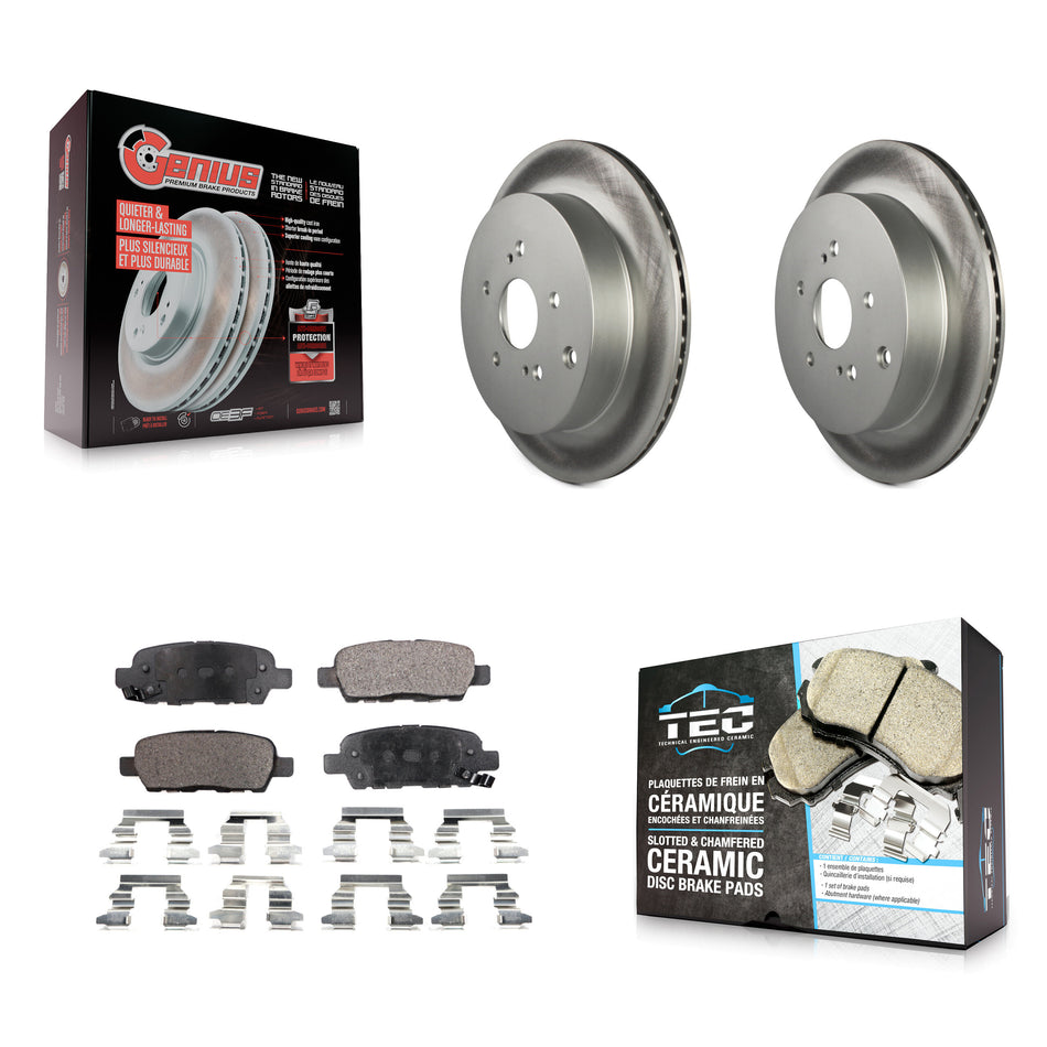 Rear Coated Disc Brake Rotors And Ceramic Pads Kit For 2009-2013 Suzuki Grand Vitara KGT-101598