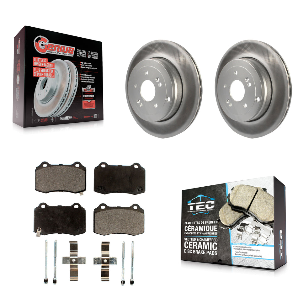 Rear Coated Disc Brake Rotors And Ceramic Pads Kit For Hyundai Genesis Coupe KGT-101602
