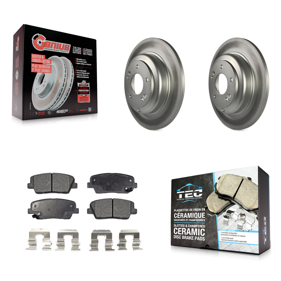 Rear Coated Disc Brake Rotors And Ceramic Pads Kit For Hyundai Genesis Coupe KGT-101603