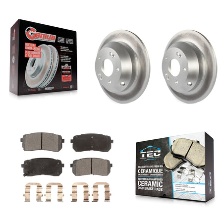 Rear Coated Disc Brake Rotors And Ceramic Pads Kit For 2015-2021 Kia Sedona KGT-101607