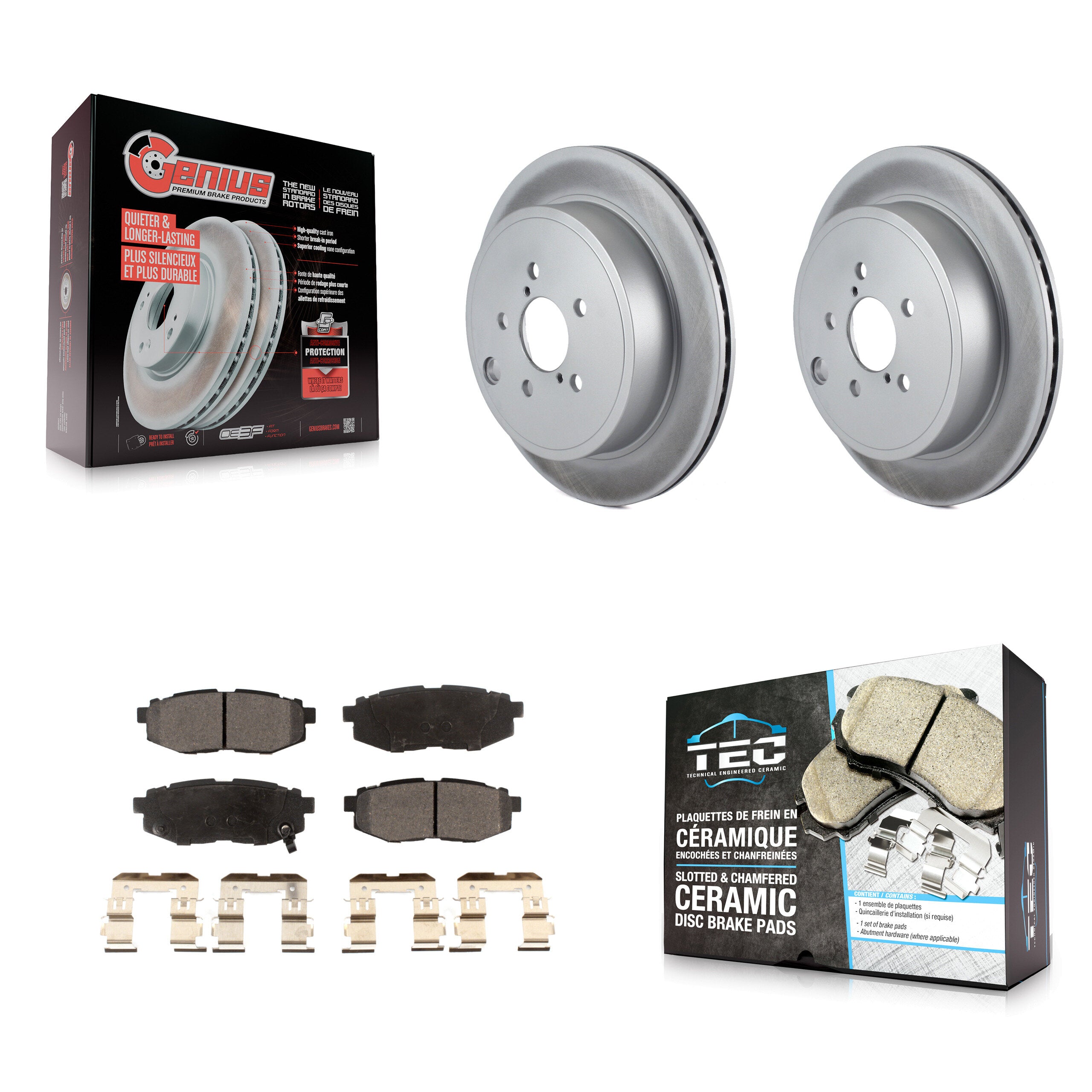 Rear Coat Brake Rotors Ceramic Pad Kit For Subaru Outback Legacy BRZ Scion FR-S Toyota 86 KGT-101608