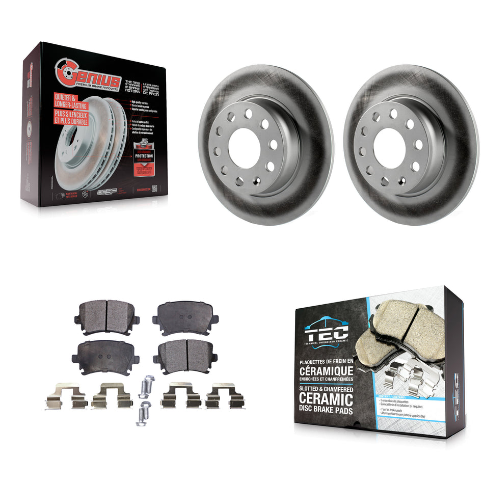 Rear Coated Disc Brake Rotors And Ceramic Pads Kit For Volkswagen GTI Audi A3 Quattro KGT-101611