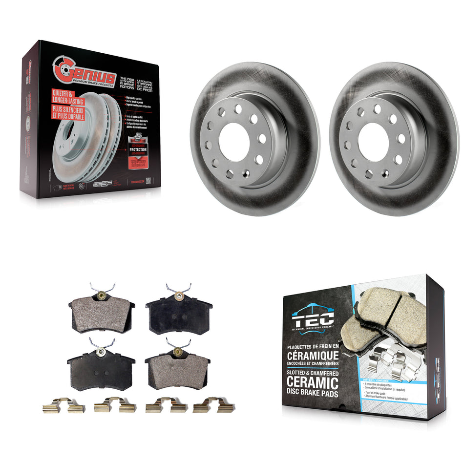 Rear Coated Brake Rotors Ceramic Pad Kit For 10-13 Audi A3 With 272mm Diameter Rotor KGT-101613