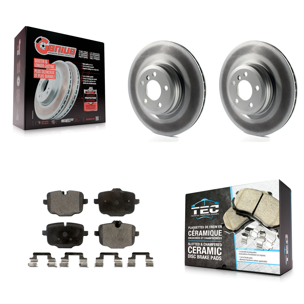 Rear Coat Disc Brake Rotors Ceramic Pad Kit For 2016-2019 BMW Alpina B6 xDrive Gran Coupe KGT-101614