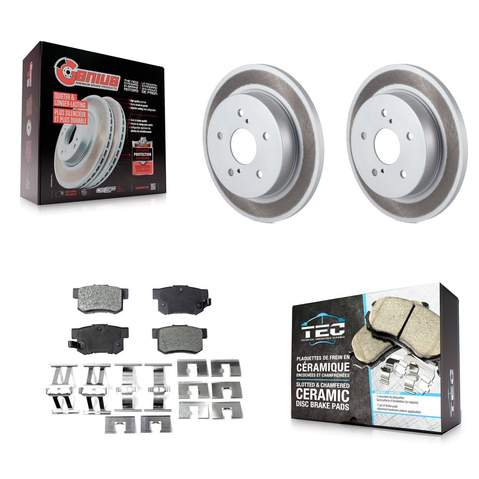 Rear Coated Disc Brake Rotors And Ceramic Pads Kit For 2010-2013 Suzuki Kizashi KGT-101616
