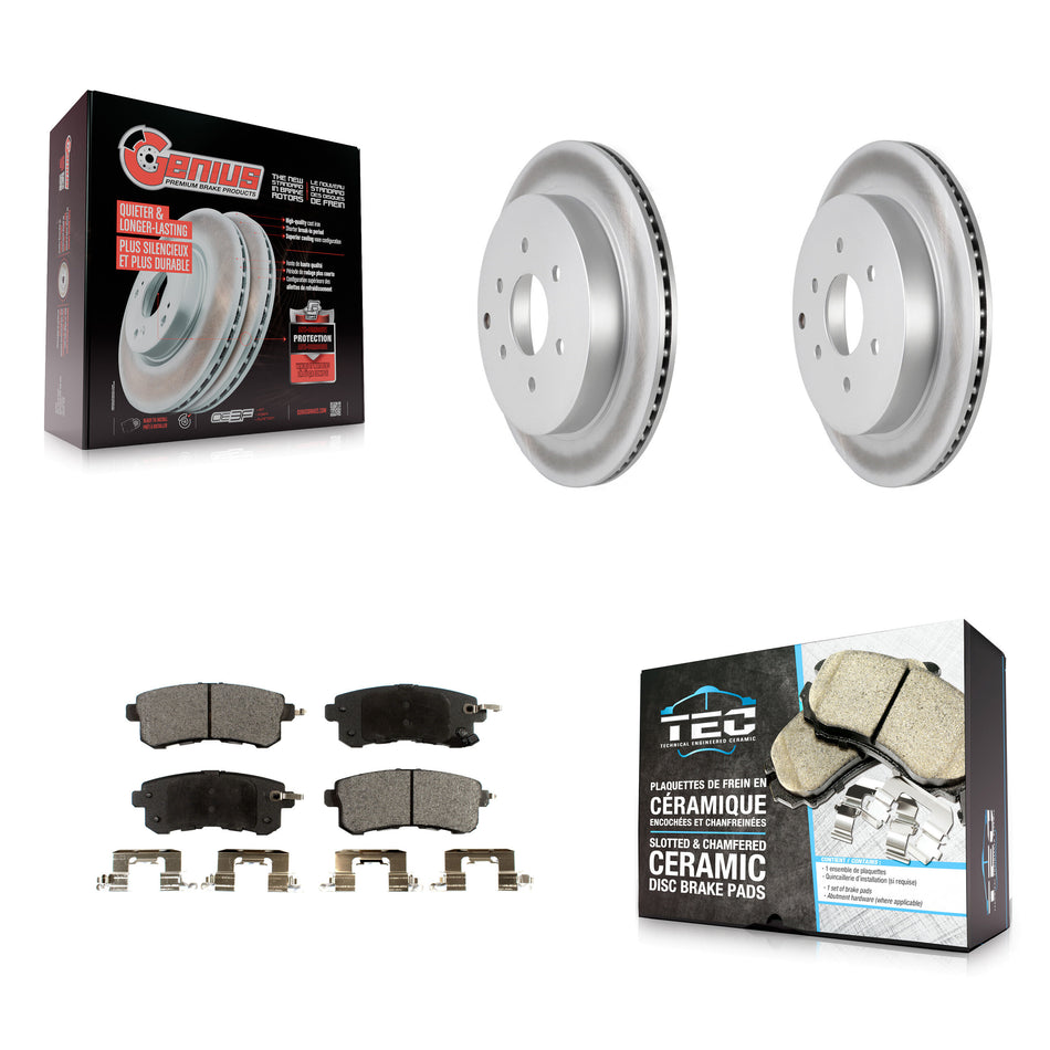 Rear Coated Disc Brake Rotors And Ceramic Pads Kit For INFINITI QX80 Nissan Armada QX56 KGT-101618