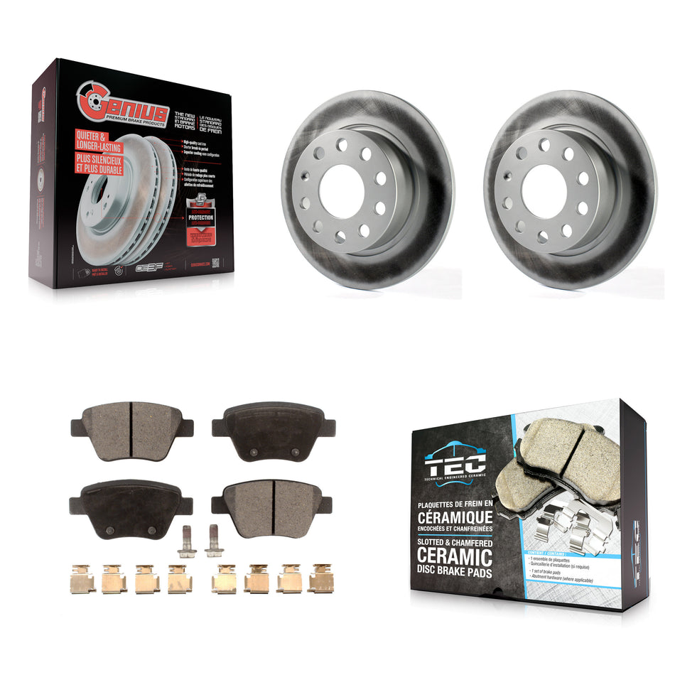 Rear Coated Disc Brake Rotors And Ceramic Pads Kit For Volkswagen Jetta Eos Audi A3 GTI KGT-101619