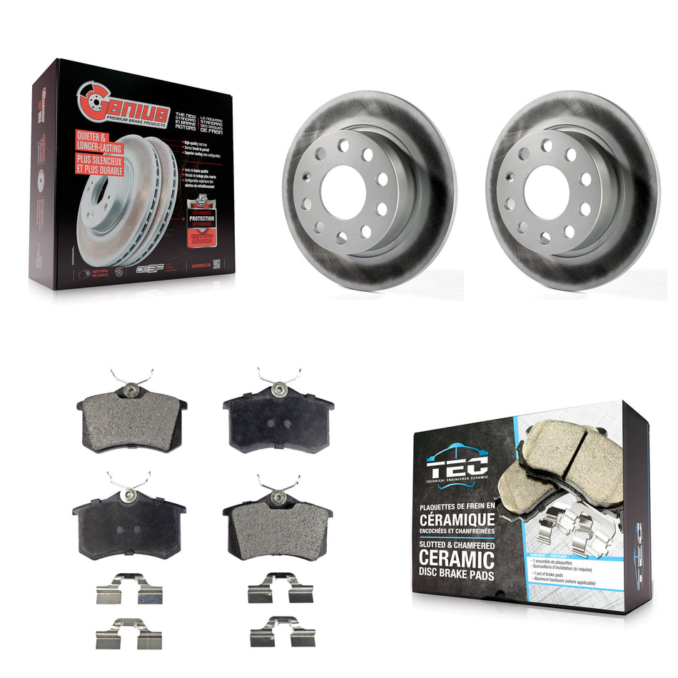 Rear Coated Disc Brake Rotors And Ceramic Pads Kit For Volkswagen Golf Alltrack KGT-101620