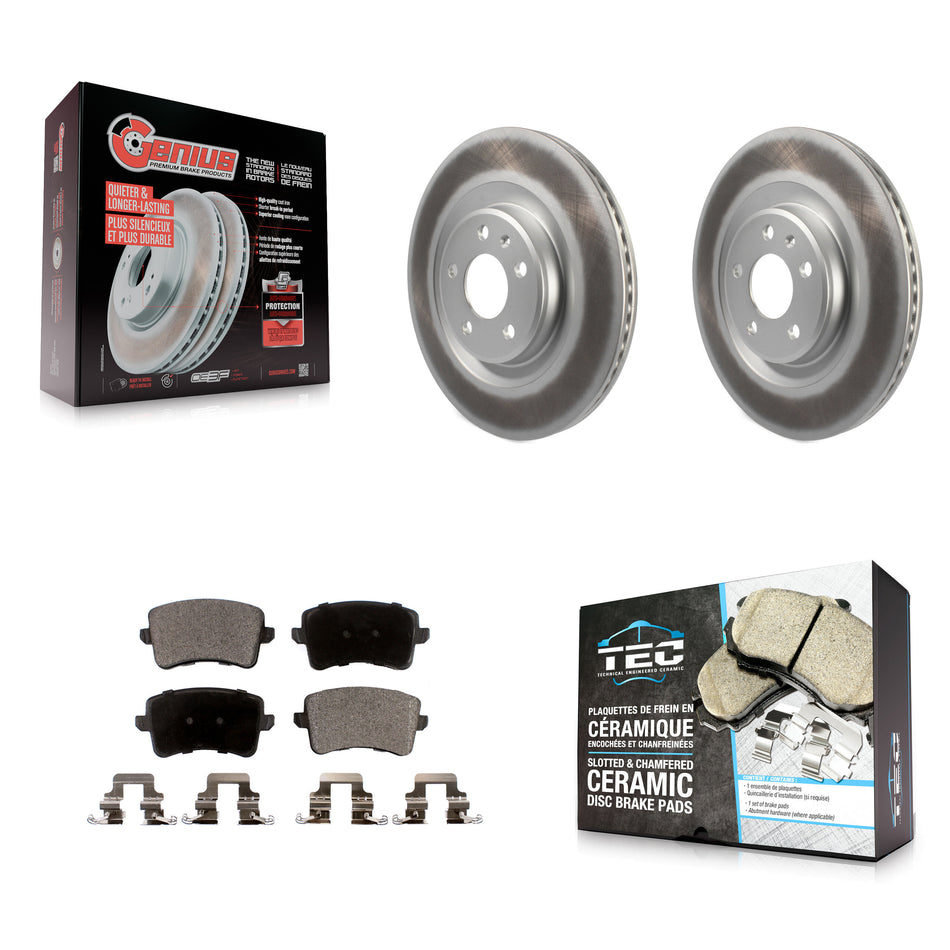 Rear Coated Disc Brake Rotors And Ceramic Pads Kit For Audi Q5 S4 A4 Quattro S5 SQ5 A5 KGT-101622