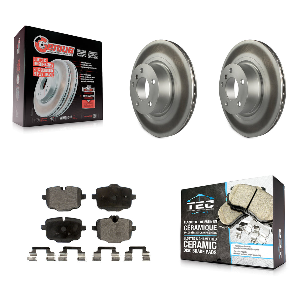 Rear Coated Disc Brake Rotors And Ceramic Pads Kit For 2012 BMW X3 From 10 11 KGT-101627