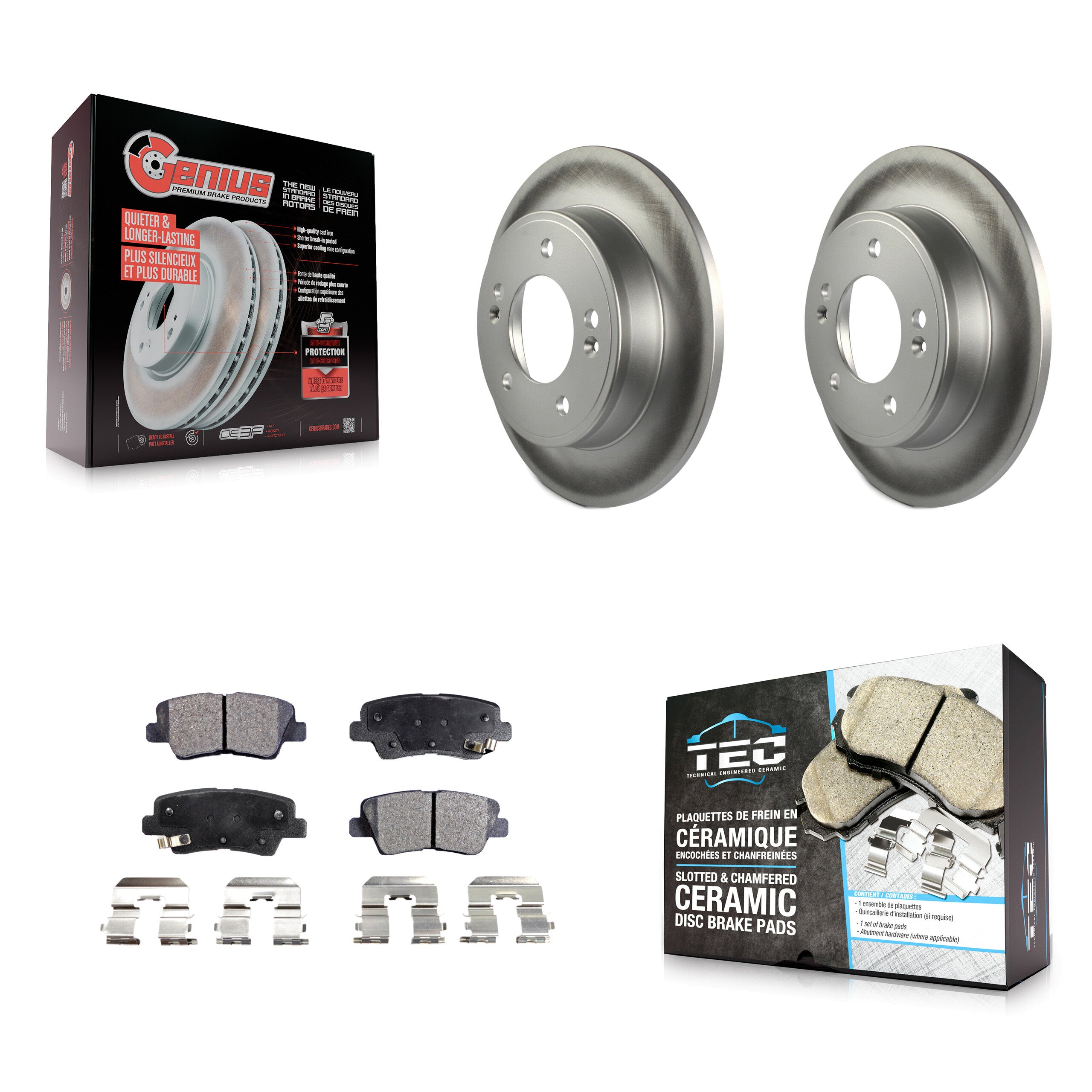 Rear Coat Brake Rotor Ceramic Pad Kit For Hyundai Elantra Kia GT Soul Forte Veloster Koup KGT-101633