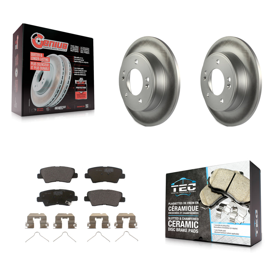 Rear Coated Disc Brake Rotors And Ceramic Pads Kit For Hyundai Elantra Venue Kia Soul KGT-101634