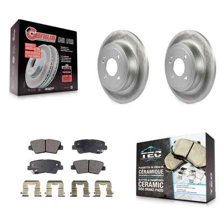 Rear Coated Disc Brake Rotors And Ceramic Pads Kit For 2011 Hyundai Accent KGT-101639