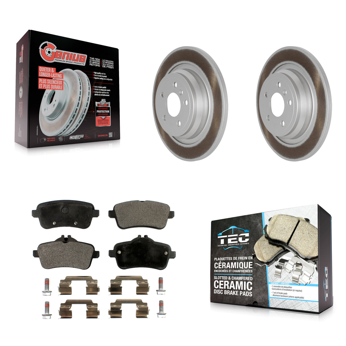 Rear Coated Disc Brake Rotor Ceramic Pad Kit For Mercedes-Benz ML350 GLE350 ML250 GLE300d KGT-101644