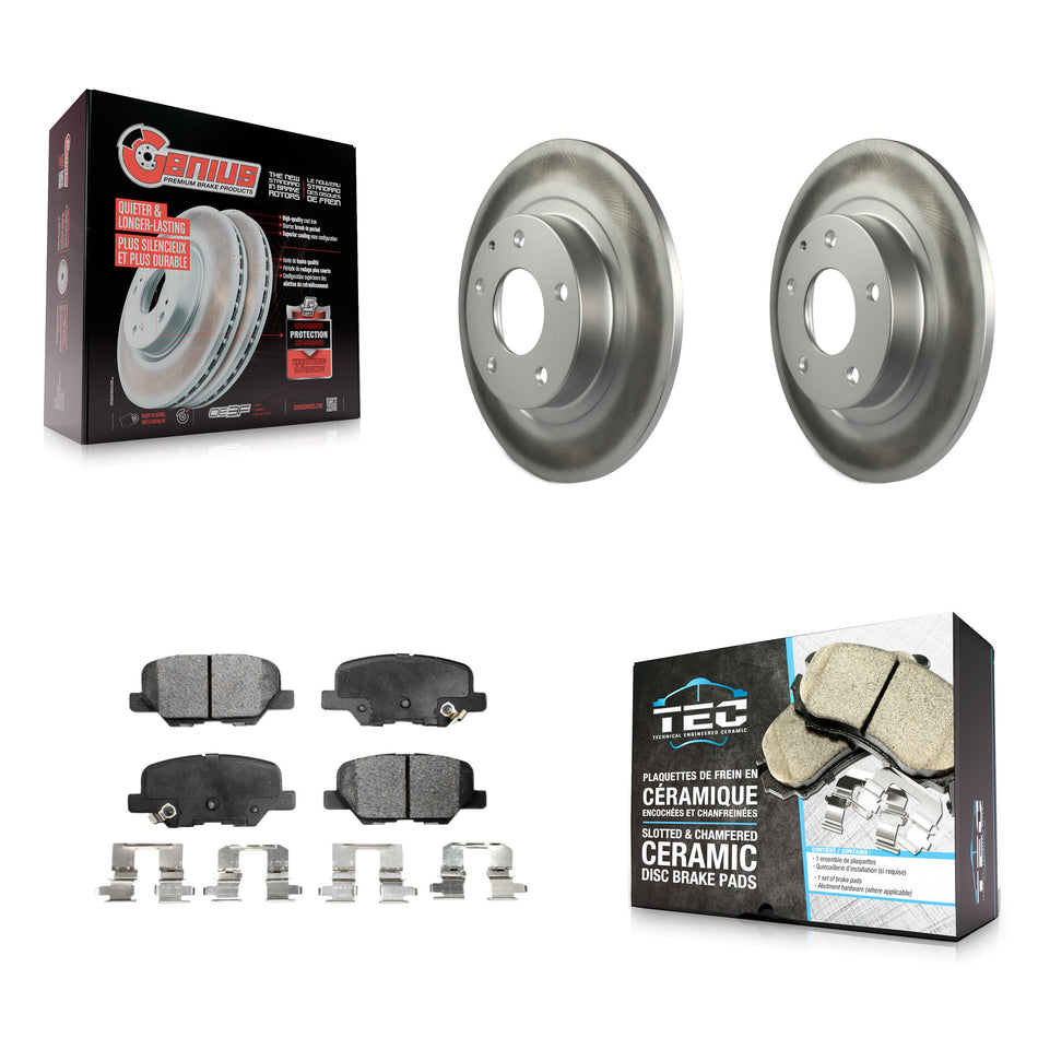 Rear Coated Disc Brake Rotors And Ceramic Pads Kit For 2014-2015 Mazda 6 KGT-101650
