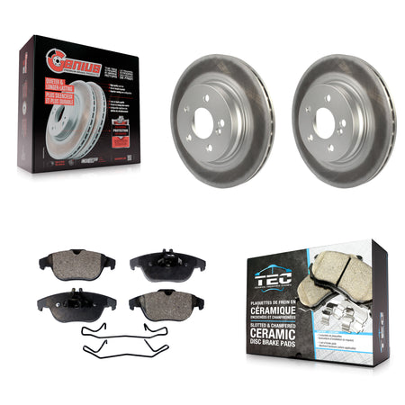 Rear Coated Disc Brake Rotor & Ceramic Pad Kit For Mercedes-Benz C300 C350 E350 C250 E550 KGT-101657