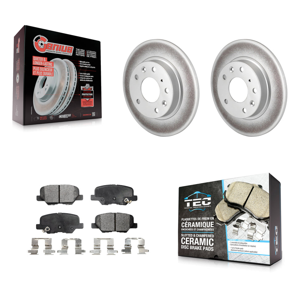 Rear Coated Disc Brake Rotors And Ceramic Pads Kit For Mazda 3 Sport KGT-101662