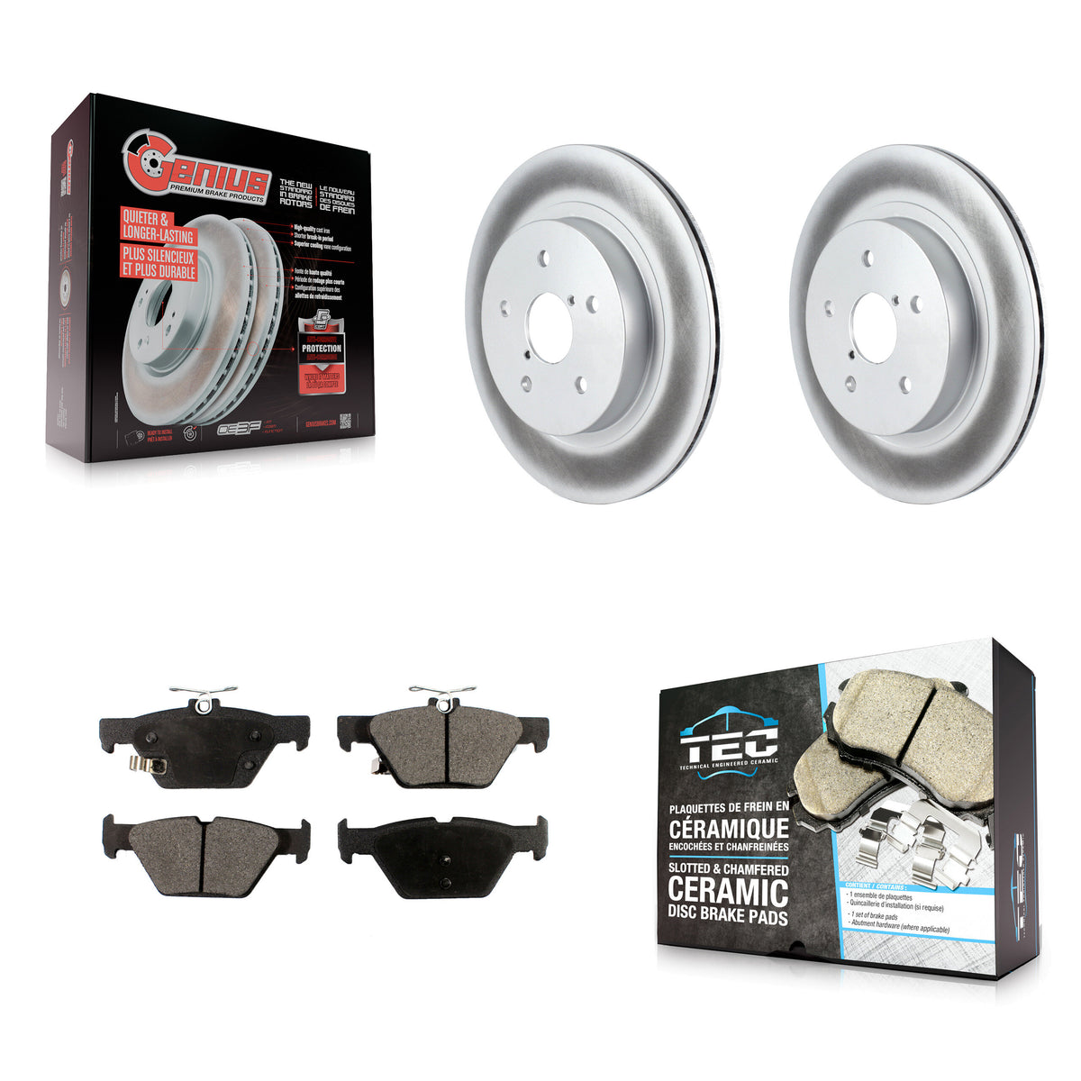 Rear Coated Disc Brake Rotors And Ceramic Pads Kit For Subaru Outback WRX Legacy KGT-101668