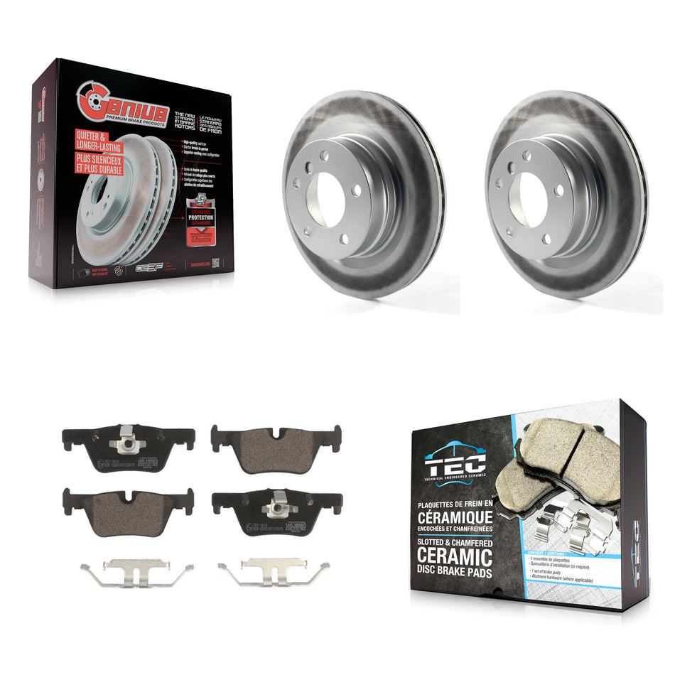 Rear Coated Disc Brake Rotor Ceramic Pad Kit For BMW 230i xDrive 228i 328i 320i 428i 328d KGT-101673