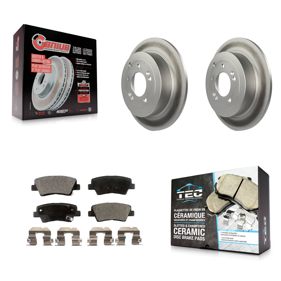 Rear Coated Disc Brake Rotors And Ceramic Pads Kit For Hyundai Tucson Kia Sportage KGT-101675