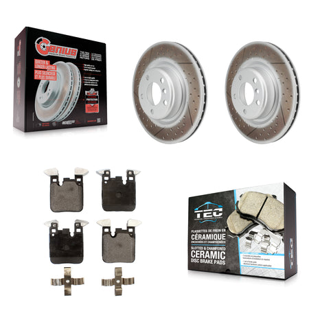 Rear Coat Brake Rotor Ceramic Pad Kit For BMW 320i xDrive 230i 228i 328i M240i M235i 428i KGT-101685