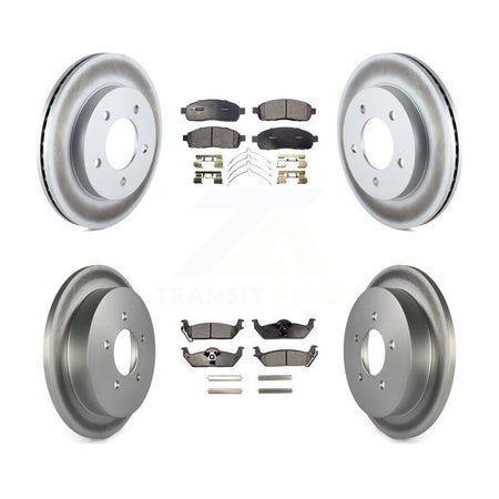 Front Rear Coated Disc Brake Rotors And Ceramic Pads Kit For 2004 Ford F-150 4WD KGT-101764