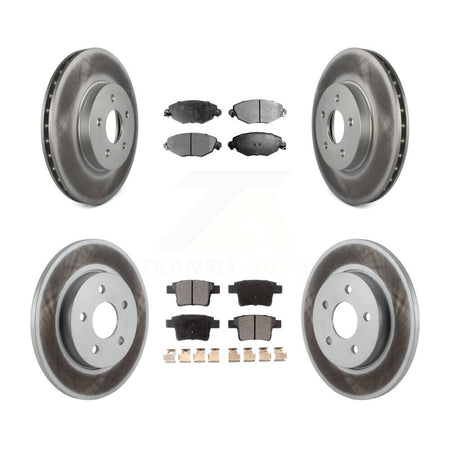 Front Rear Coated Disc Brake Rotors And Ceramic Pads Kit For Jaguar X-Type KGT-101766