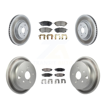 Front Rear Coated Disc Brake Rotors And Ceramic Pads Kit For Subaru WRX KGT-101767