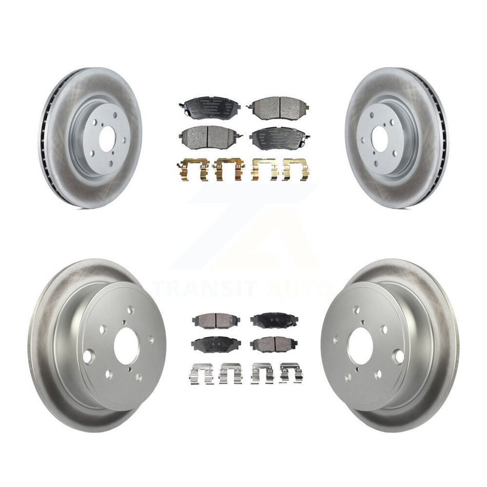 Front Rear Coated Disc Brake Rotors And Ceramic Pads Kit For Subaru WRX KGT-101767