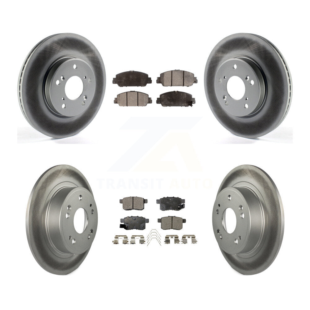 Front Rear Coated Disc Brake Rotors And Ceramic Pads Kit For Honda Accord KGT-101770