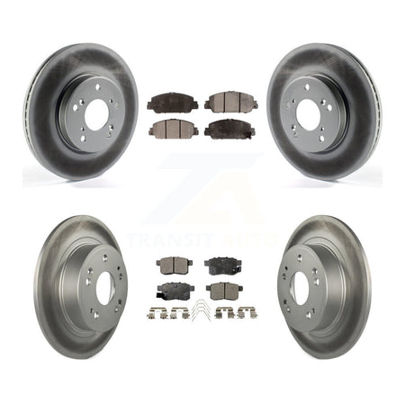Front Rear Coated Disc Brake Rotors And Ceramic Pads Kit For Honda Accord KGT-101770