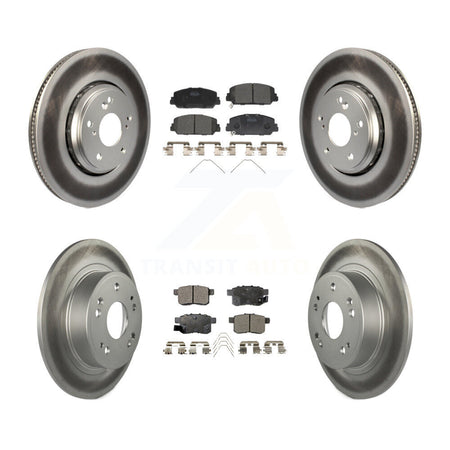 Front Rear Coated Disc Brake Rotors And Ceramic Pads Kit For Honda Accord KGT-101772