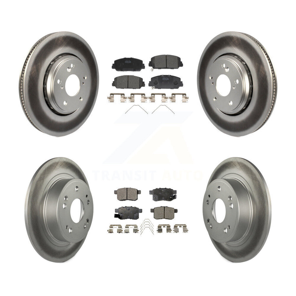 Front Rear Coated Disc Brake Rotors And Ceramic Pads Kit For Honda Accord KGT-101772